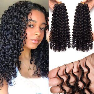 NEW Remy Human Hair Feather Crochet 120g 16" 12A Virgin Curly Braid Extensions